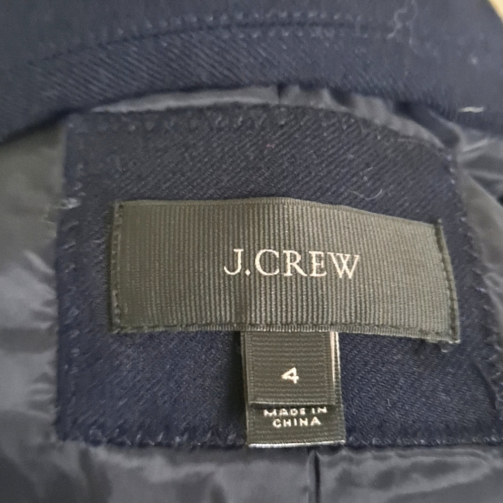 SOLD J. Crew Regent Wool blend navy blue Flannel preppy office blazer Jacket 4 - Picture 15 of 17